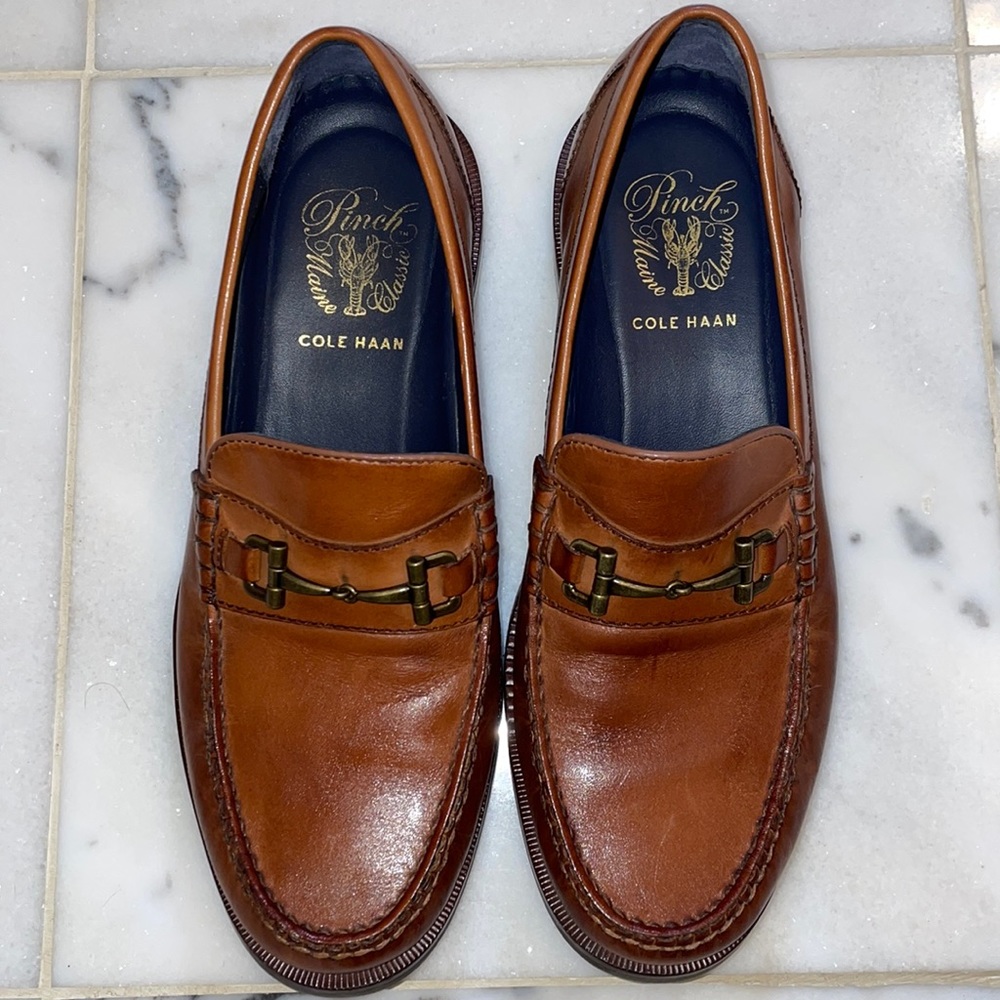 COLE HAAN Brown Leather Horsebit Loafers